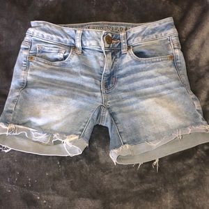light wash jean shorts